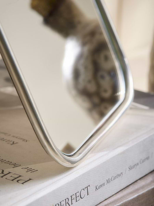 Brushed Silver Pedestal Mirror