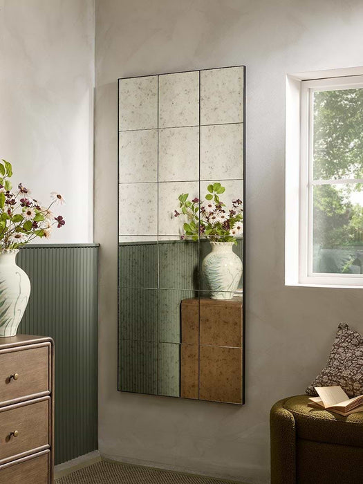 Panelled Antique Glass Mirror - Full Length