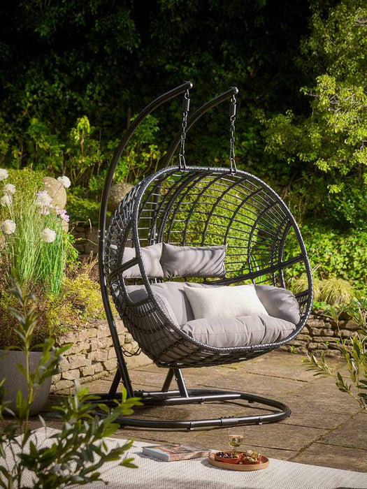 Indoor Outdoor Double Hanging Chair - Black