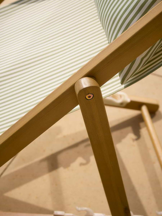 Olive Stripe Classic Deck Chair
