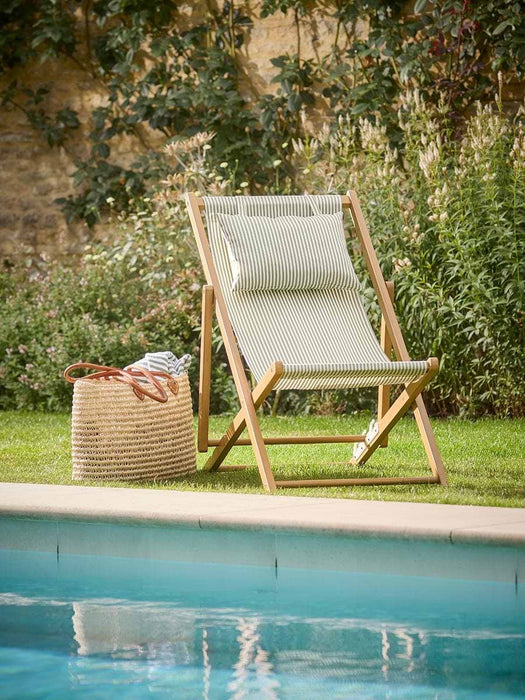 Olive Stripe Classic Deck Chair