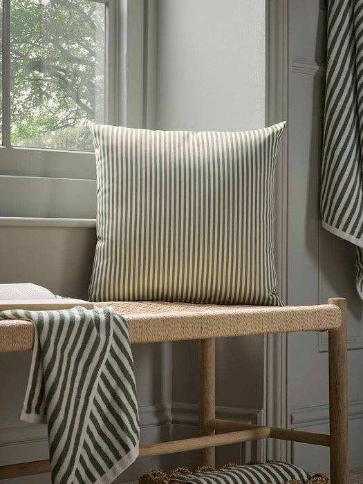 Classic Square Outdoor Cushion - Olive Stripe