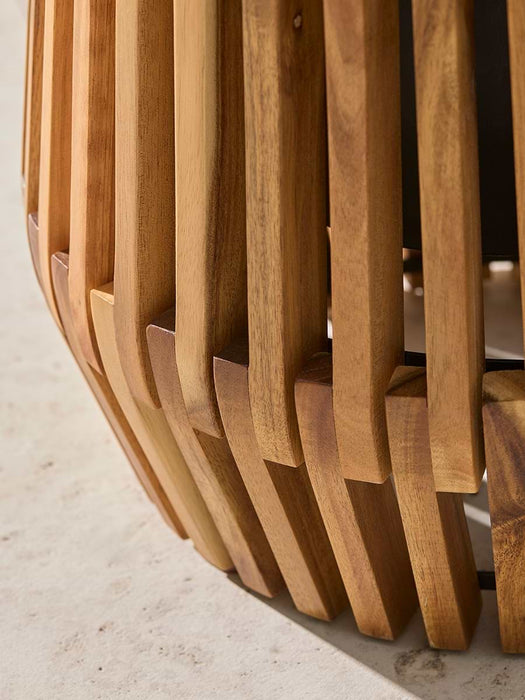 Slatted Wooden Planter - Natural Finish