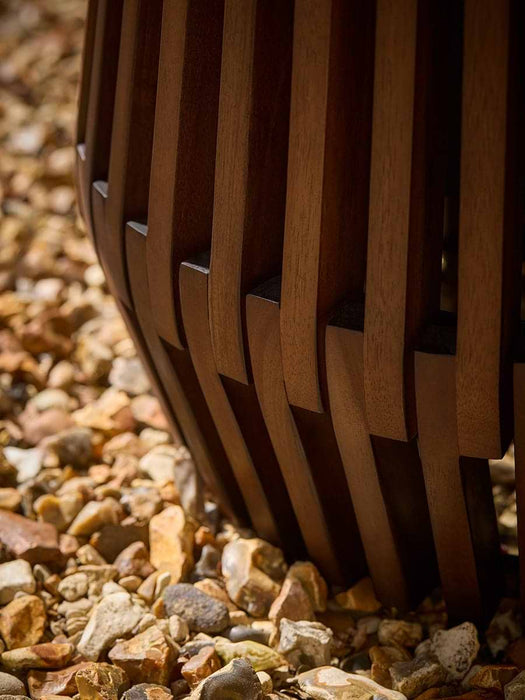 Slatted Wooden Planter - Walnut Finish