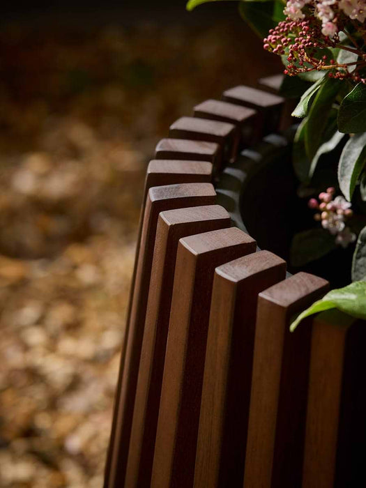 Slatted Wooden Planter - Walnut Finish