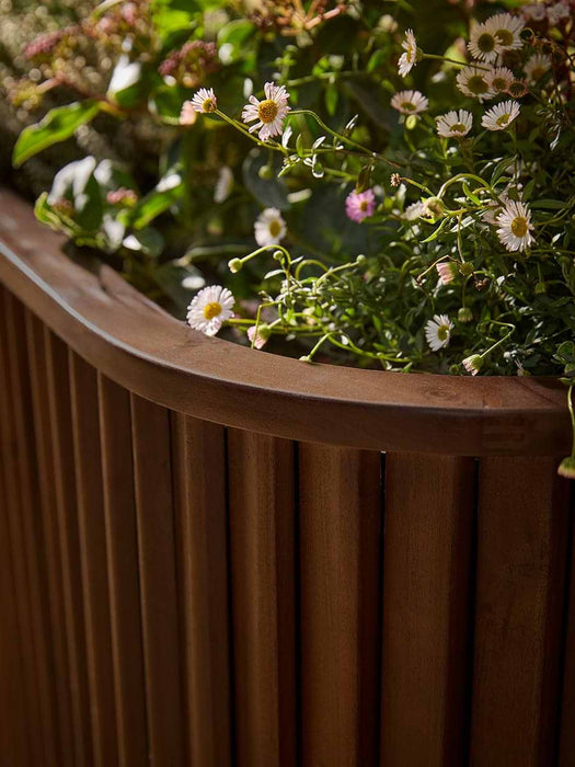 Louvre Wooden Planter Large - Walnut Finish