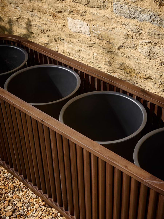 Louvre Wooden Planter Large - Walnut Finish