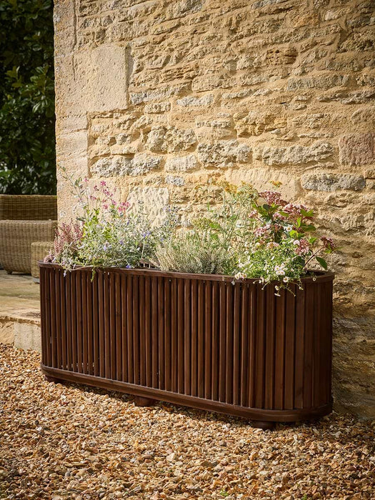 Louvre Wooden Planter Large - Walnut Finish