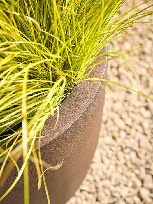 Three Rust Effect Tapered Planters