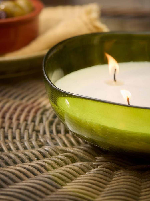 Green Recycled Glass Citronella Candle