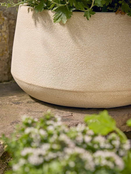 Three Weathered Bowl Planters - Sand