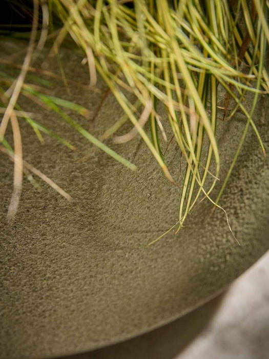 Three Weathered Bowl Planters - Moss Green