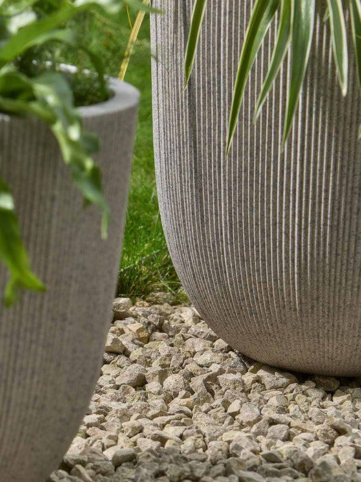 Three Ribbed Planters - Flecked Slate