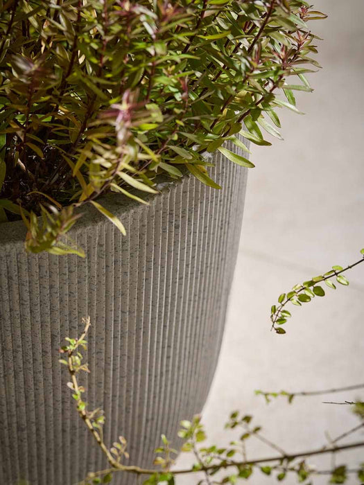 Three Ribbed Planters - Flecked Granite