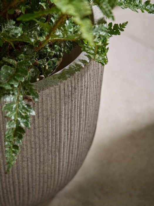Three Ribbed Planters - Flecked Granite