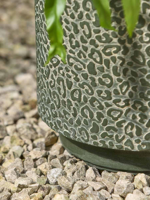 Two Leopard Planters - Dark Moss