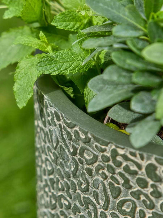 Two Leopard Planters - Dark Moss