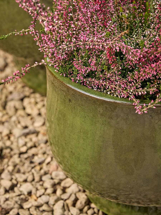 Three Footed Olive Glaze Planters