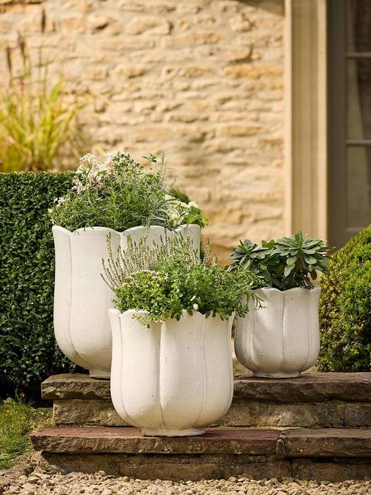 Three Reactive Glaze Tulip Planters