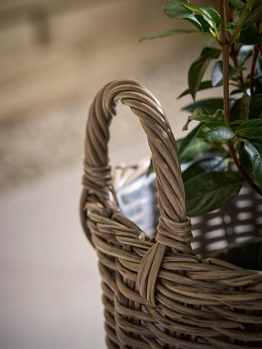 Three Faux Rattan Planters - Small