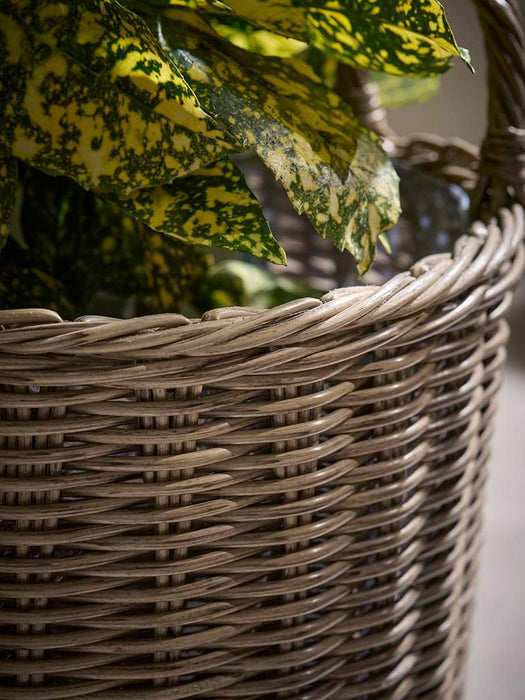 Three Faux Rattan Planters - Small