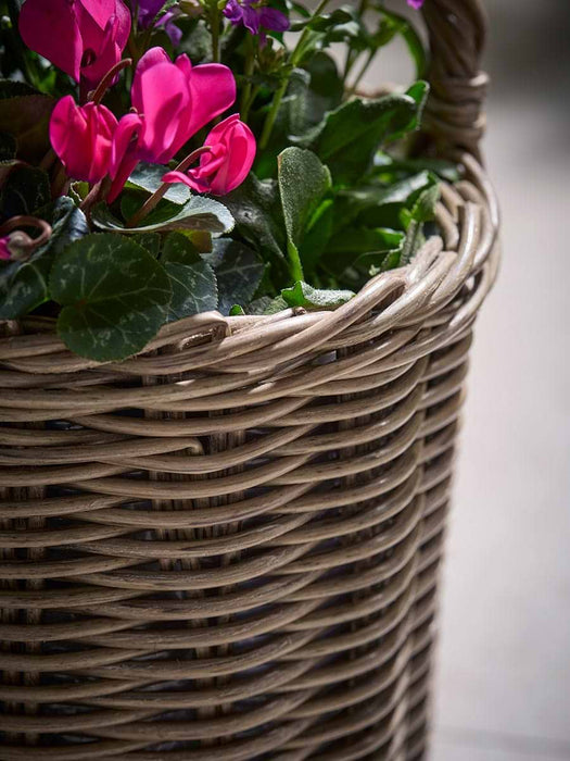 Three Faux Rattan Planters - Small
