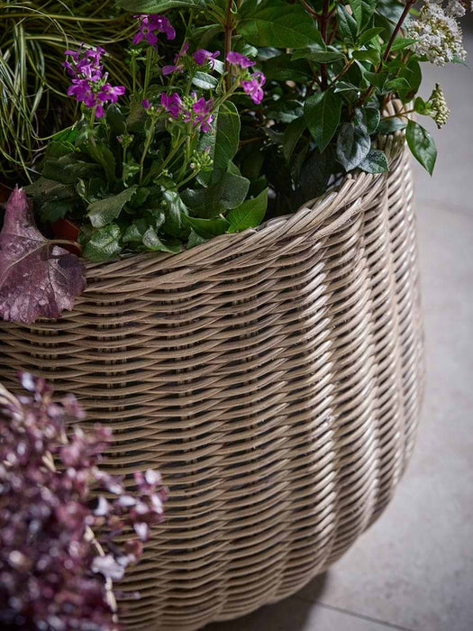 Three Faux Rattan Planters - Large
