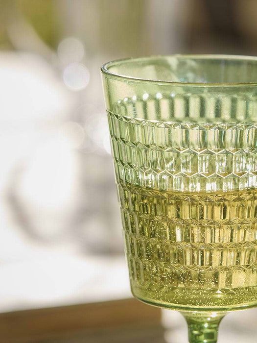 Four Geometric Acrylic Wine Glasses