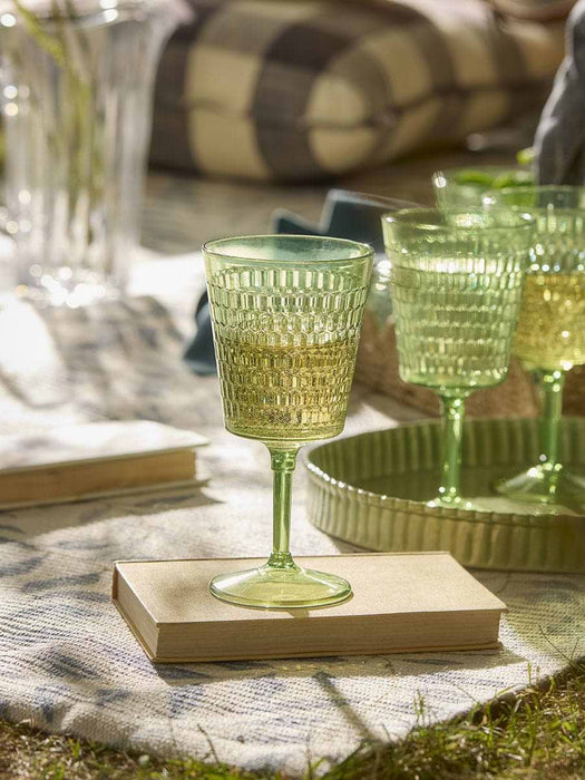 Four Geometric Acrylic Wine Glasses