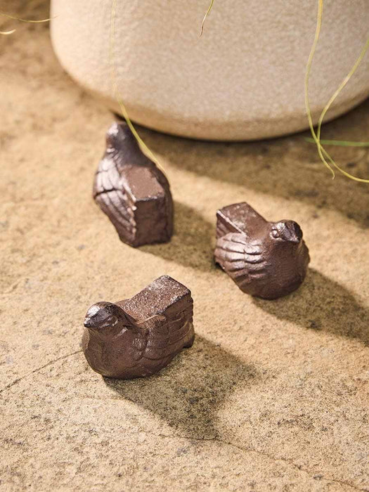 Three Cast Iron Bird Pot Feet