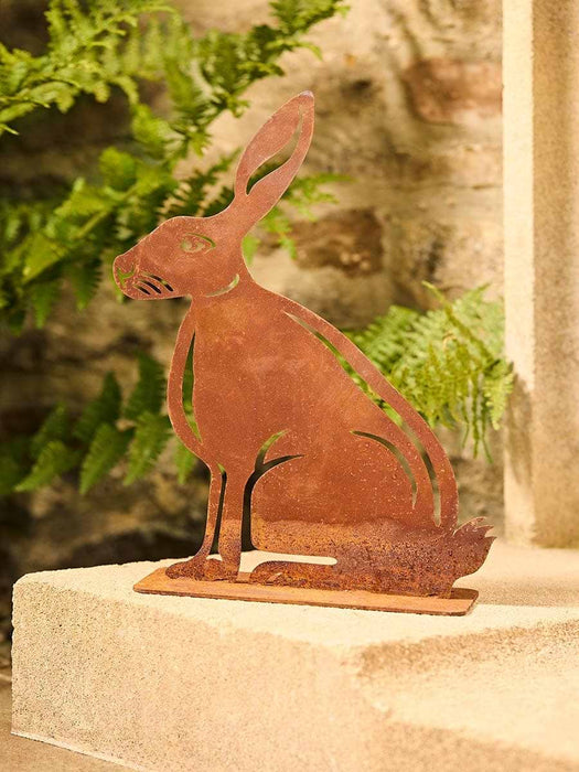 Rusty Hare Garden Ornament