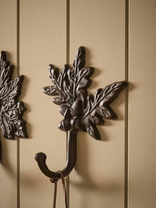 Three Cast Iron Leaf Hooks