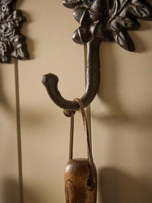 Three Cast Iron Leaf Hooks
