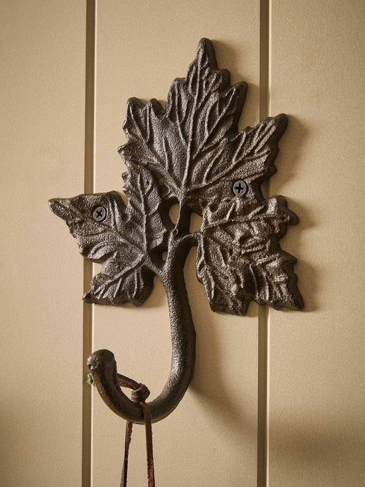 Three Cast Iron Leaf Hooks