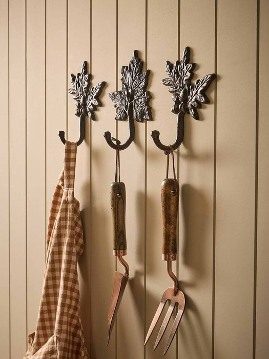 Three Cast Iron Leaf Hooks
