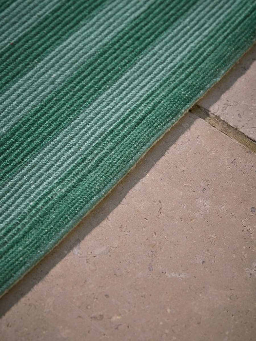 Retro Stripe Indoor Outdoor Rug - Green