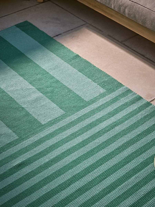 Retro Stripe Indoor Outdoor Rug - Green