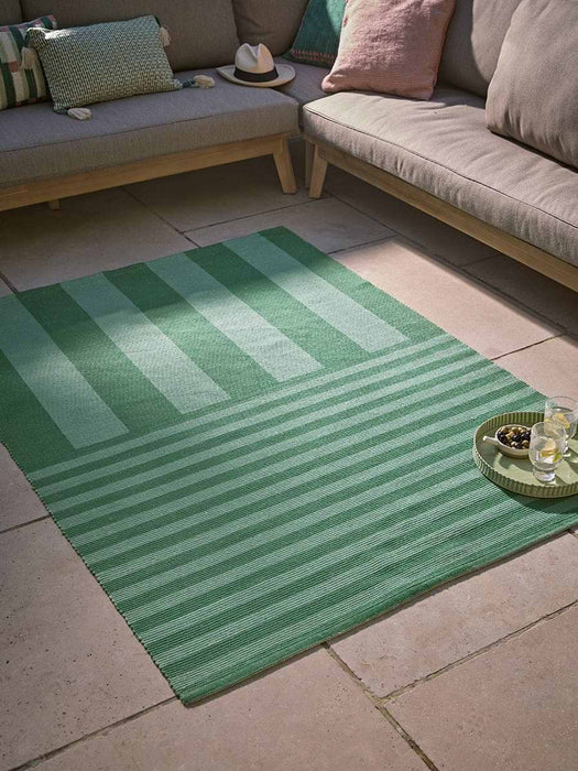 Retro Stripe Indoor Outdoor Rug - Green