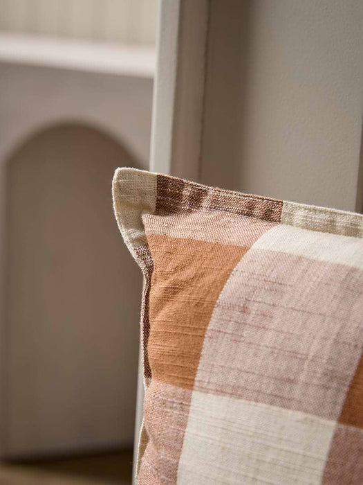 Gingham Indoor Outdoor Cushion - Terracotta