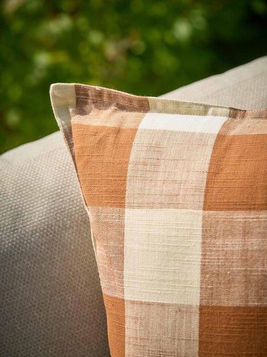 Gingham Indoor Outdoor Cushion - Terracotta