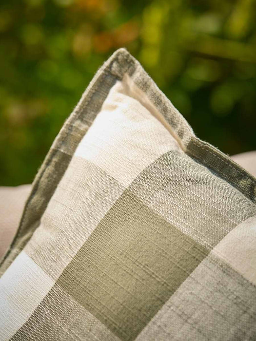 Gingham Indoor Outdoor Cushion - Green