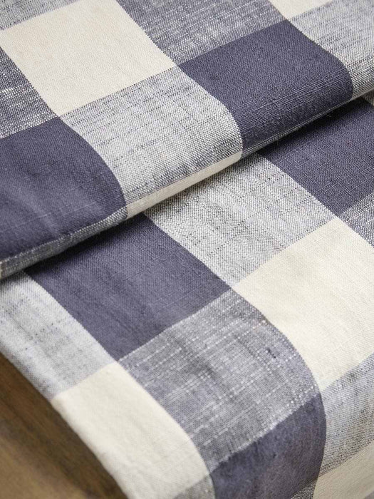 Gingham Indoor Outdoor Throw - Blue