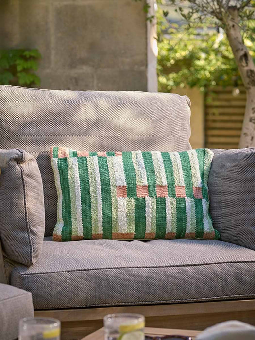 Aurora Grid Embroidered Outdoor Cushion