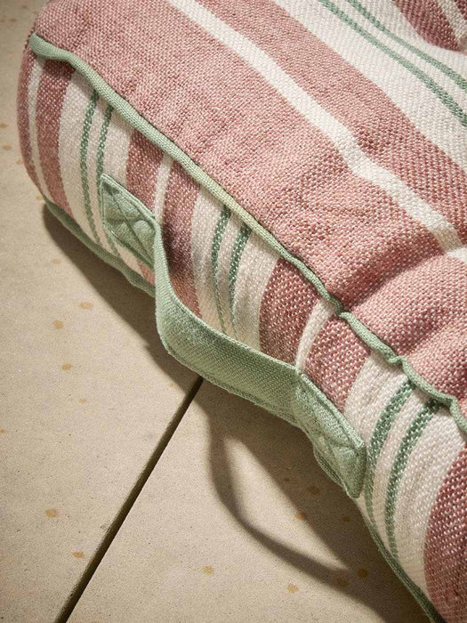 Helio Stripe Outdoor Floor Cushion - Dusty Pink