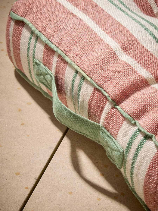 Helio Stripe Outdoor Floor Cushion - Dusty Pink
