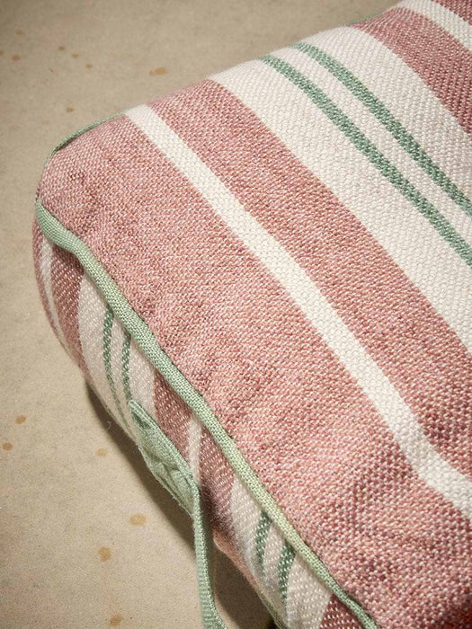 Helio Stripe Outdoor Floor Cushion - Dusty Pink