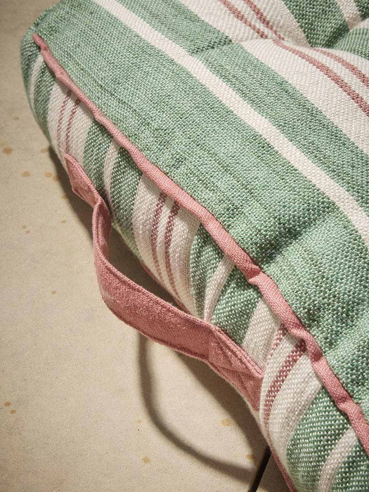 Helio Stripe Outdoor Floor Cushion - Dusty Pink