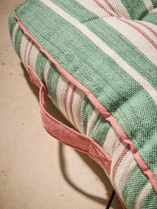 Helio Stripe Outdoor Floor Cushion - Green