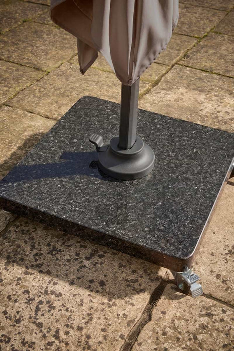 Horizontal Rectangular Cantilever Parasol Set - Slate & Taupe