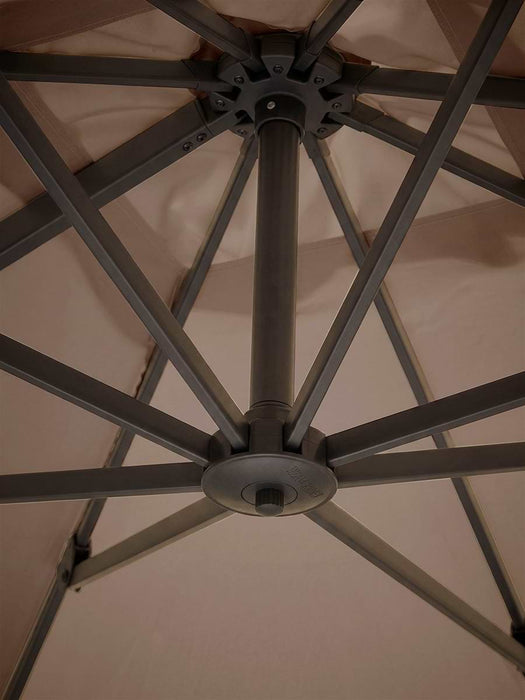 Horizontal Rectangular Cantilever Parasol Set - Slate & Taupe